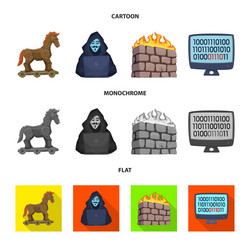 design of virus and secure icon set vector image