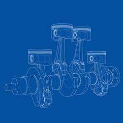 Engine Piston Rendering 3D vector image