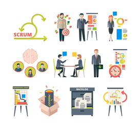 scrum methodology project visualization vector image