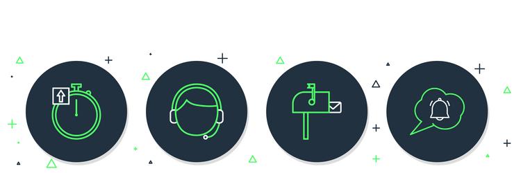 set line man with a headset open mail box vector image