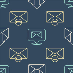 set line outgoing mail delete envelope and speech vector image