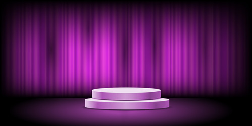 violet abstract studio with stand3d style mockup vector image
