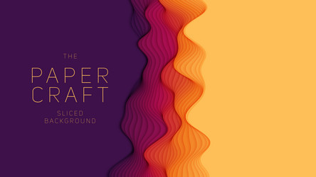 violet to orange paper layers 3d abstract vector image