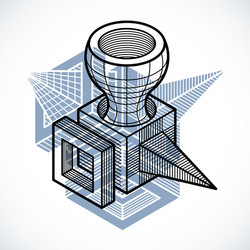 3d design abstract dimensional cube shape vector image