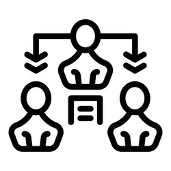 business hierarchy showing manager delegating vector image