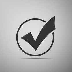 check list button icon mark in round sign vector image