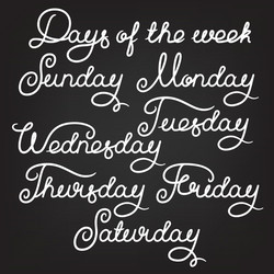 Days Of The Week Monday Tuesday Wednesday Thursday Friday Saturday Sunday  Vector Illustration Lettering Ink Illustration - Arte vetorial de stock e  mais imagens de Agenda Pessoal - iStock