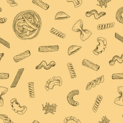 ink hand drawn pasta variations set vector