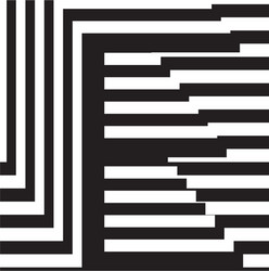 Modern abstract striped design with lines letter e