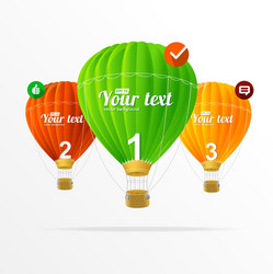 text boxes infographics and air balloons vector