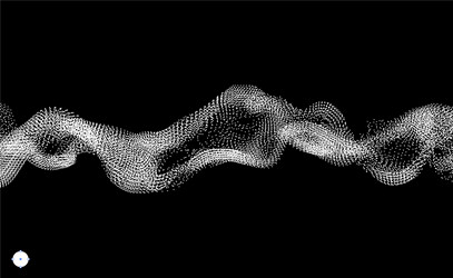 array with dynamic particles wavy background vector image