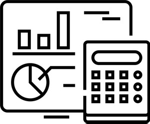 calculating data line icon concept sign outline vector image