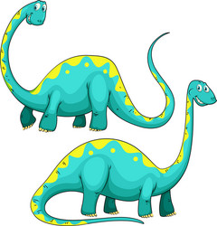 Green dinosaur with long neck Royalty Free Vector Image