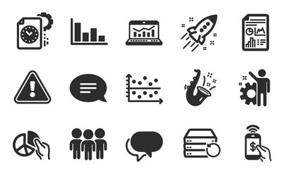 dot plot employee and recovery server icons set vector