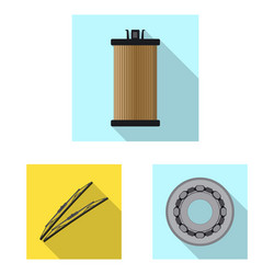 isolated object of auto and part sign set vector image