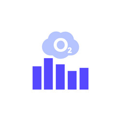 Oxygen level icon with a chart vector