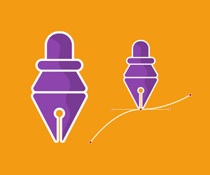 pen tool cursor computer graphics logo vector image