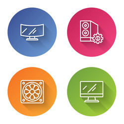 set line computer monitor screen case vector image