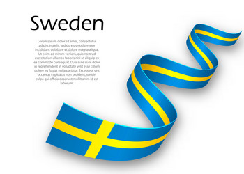 Swedish Flag Ribbon Banner Vector Image