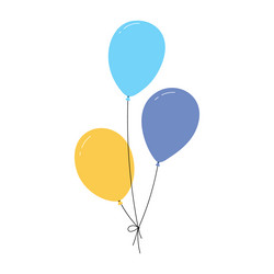 bundle of balloons with strings simple doodle vector image
