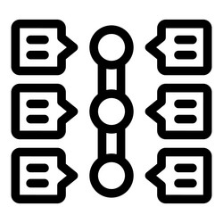 data is connecting with chat bubbles in a vertical vector image