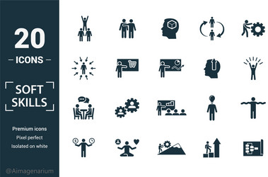 soft skills icon set include creative elements vector image