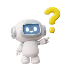chatbot robot with question mark realistic 3d vector image