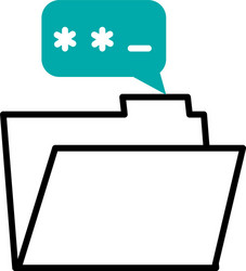 cyber security concept file folder with speech vector image