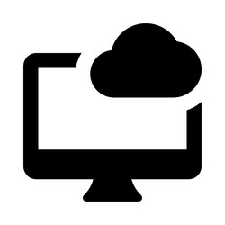 desktop linked to cloud for data storage vector image