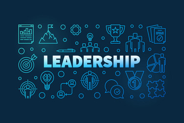 leadership blue line banner vector