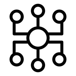 network hub connecting multiple devices icon vector image