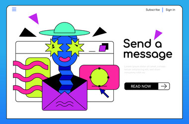 send a message online - colorful flat design style vector