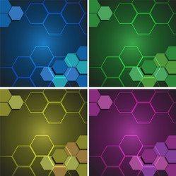 background pattern with hexagon shapes vector image