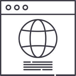 browser icon linear isolated thin vector image