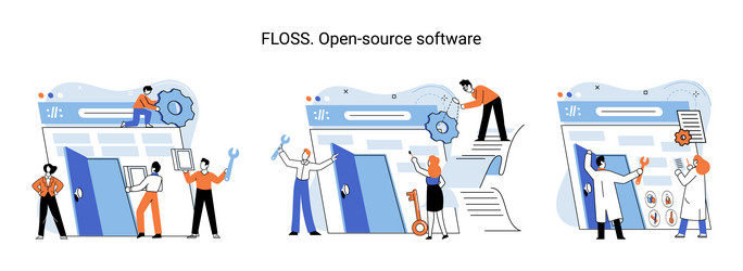 floss open source software free product anyone vector image