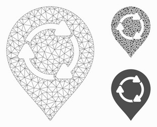 rotation map marker mesh network model vector image