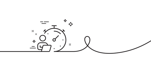 work timer line icon task stopwatch time sign vector image