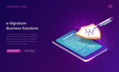 Concept electronic signature signing Royalty Free Vector