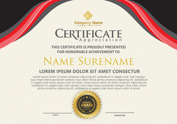 modern certificate template with flow lines vector image