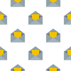open envelope with lined sheet of paper pattern vector image