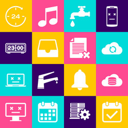 set calendar with check mark cloud database sync vector image