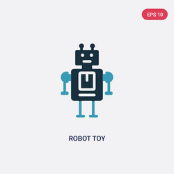 Two color robot toy icon from toys concept vector