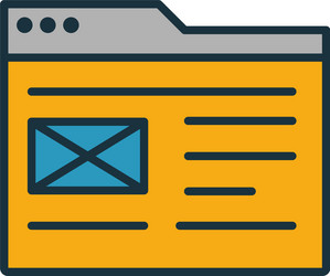 wireframe icon set four elements in different vector image