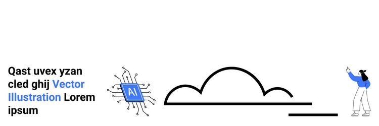 ai chip connects to cloud platform as a person vector image