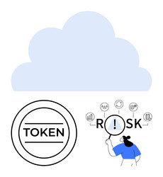 cloud computing security with risk analysis vector image