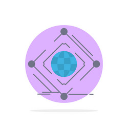 complex global internet net web flat color icon vector image