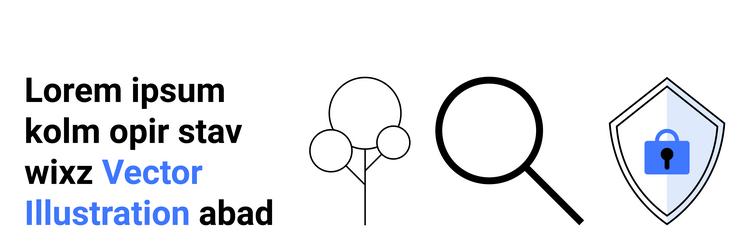 data search and security elements with minimalist vector image