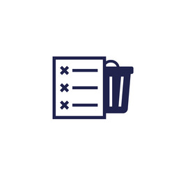 files to delete icon on white vector image