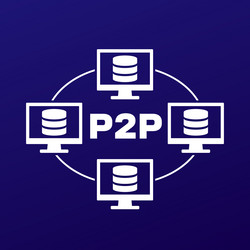 p2p network peer to connection icon vector image