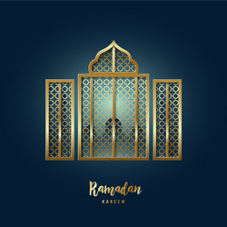 Ramadan Window Greeting Card Vector Image